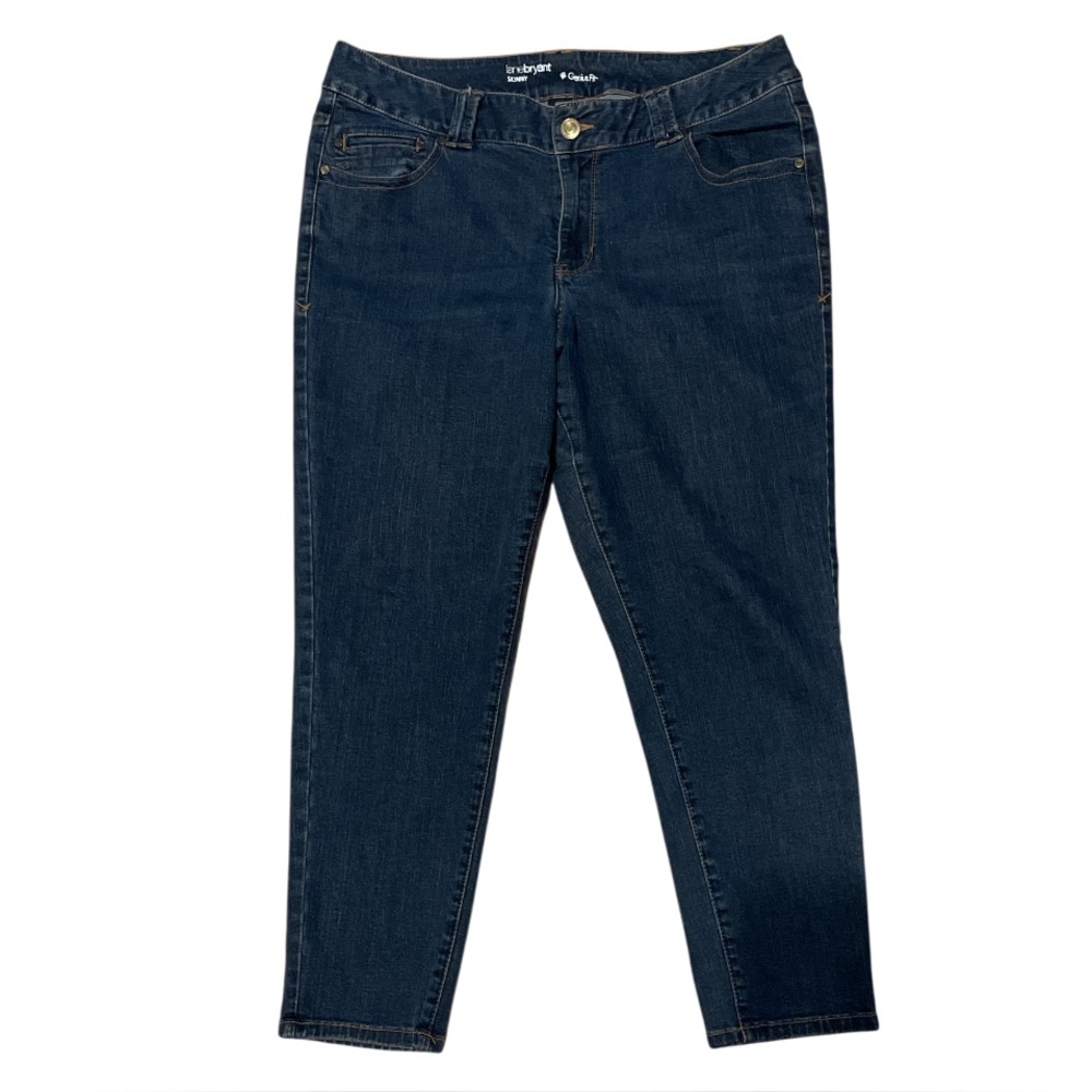 Lane Bryant Size 18 Petite Genius Fit Denim Jeans Dark Blue Denim Jeans